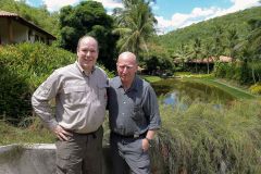 NO WEB NO APPS NO TABLOIDS - EXCLUSIVE - Prince Albert II of Monaco visited Sebastiao Salgado, (The famous Brazilian Photographer) who transformed his parents deserted and ruined farm into an oasis of vegetation with a 2 million reforestation programm launded in 1999. The farm called Fazenda Bulcao is located in Aimores, Minas Gerais Stated, Brazil on February 13, 2013, and belongd to the instituto Terran founded 15 years ago. Photo by Frederic Nebinger/ABACAPRESS.COM
